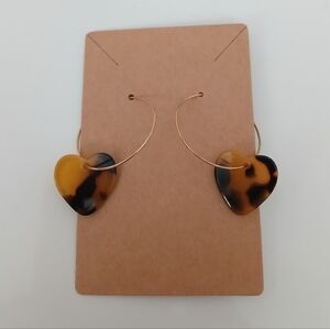 Fashion Jewelry Tortoise Shell Heart Earrings